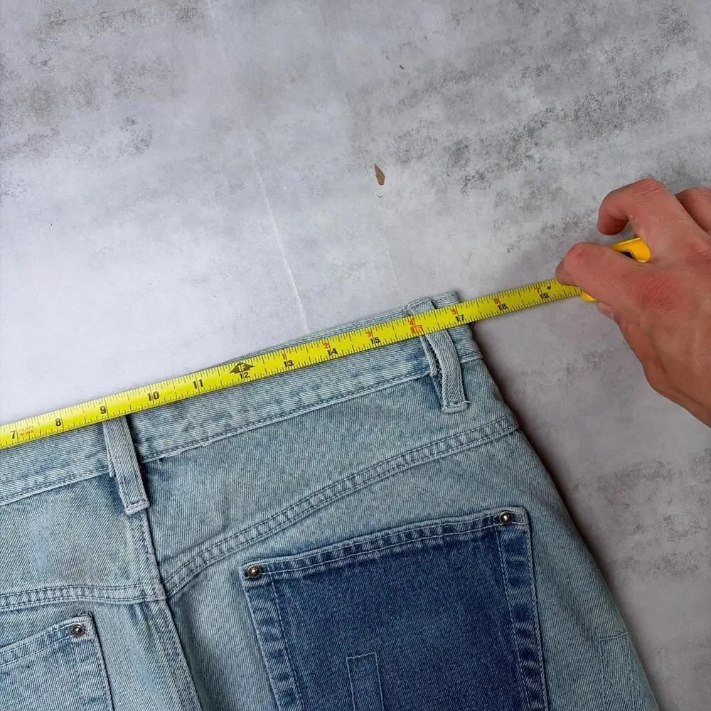 Y2K FUBU The Collection Denim Patchwork Baggy Denim Jeans - Picture 6 of 8